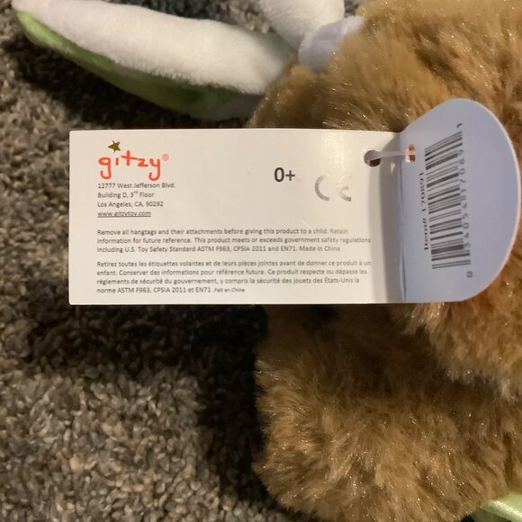 GITZY Puppy Dog with Bunny Ears Plush Stuffed Animal Toy Easter 8.5" Polka Dot - Picture 8 of 8